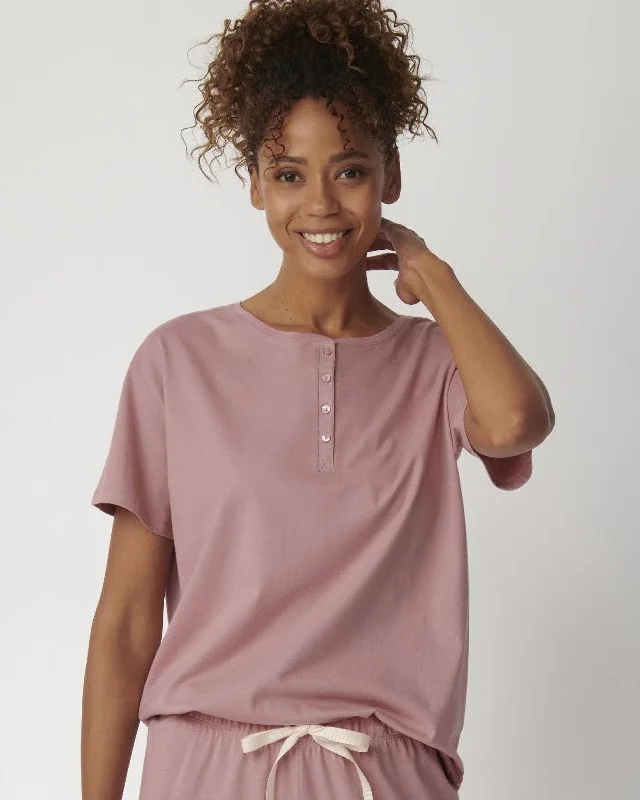 women's pajamas with a touch of elegance and sophisticationMix & Match Top korte mouw 10207521 1979 TEA ROSE