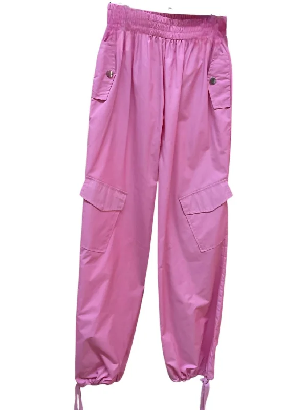 Women's Jodhpurs with Notched CollarWomen's Cargo Parachute Pants In Candy Pink