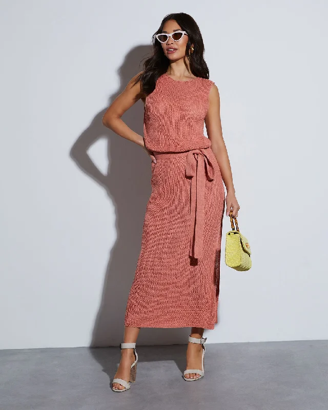 Sandra Sleeveless Tie Waist Coverup Maxi Dress