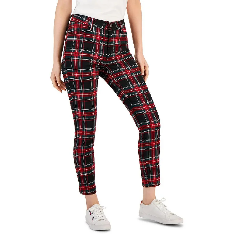 Women's Jodhpurs with Shawl CollarTribeca Womens Plaid Crop Skinny Pants