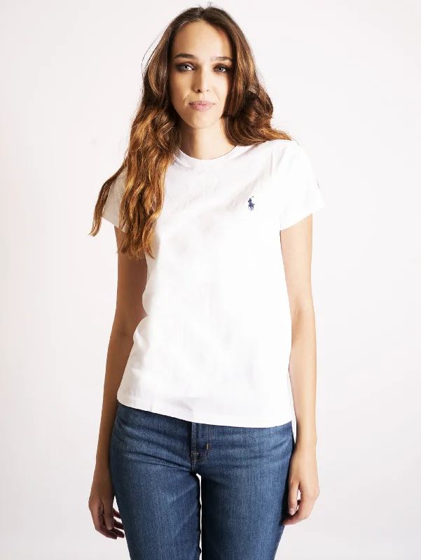 Women's Blouse with Keyhole CollarT-shirt Girocollo Bianco