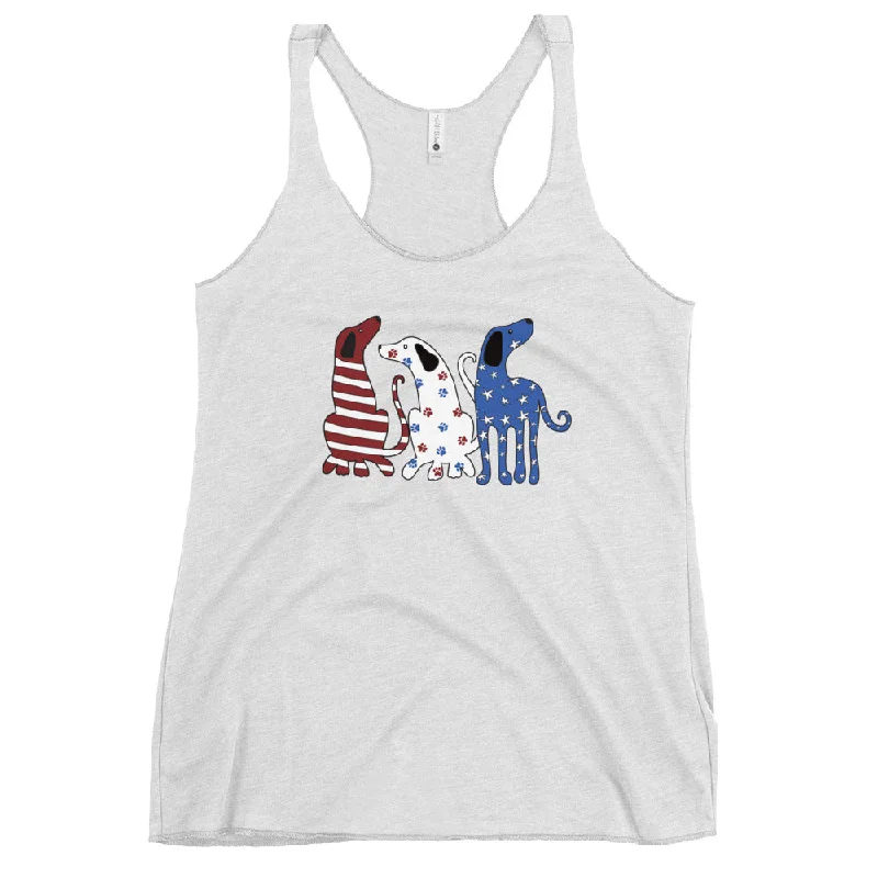 Women's Blouse with Keyhole CollarWhimsy Americana Dogs Tank