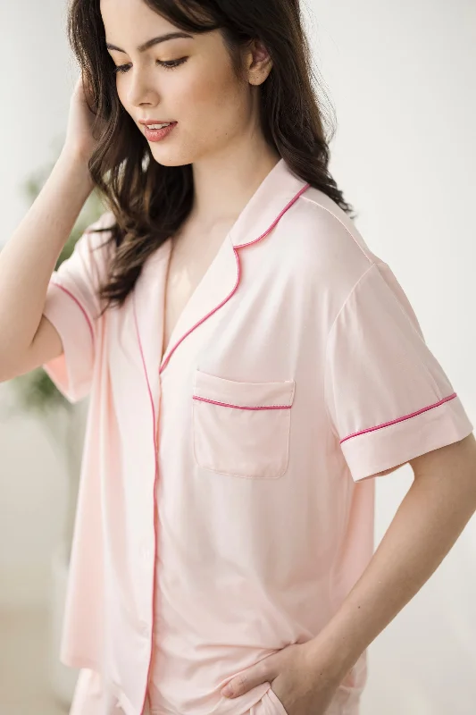 women's pajamas with a touch of luxurySignature (Pants Set) Pyjamas Top in Blush