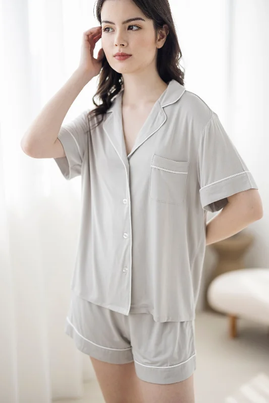 women's pajamas for a relaxing weekendSignature Pyjamas Shirt in Cloud Grey