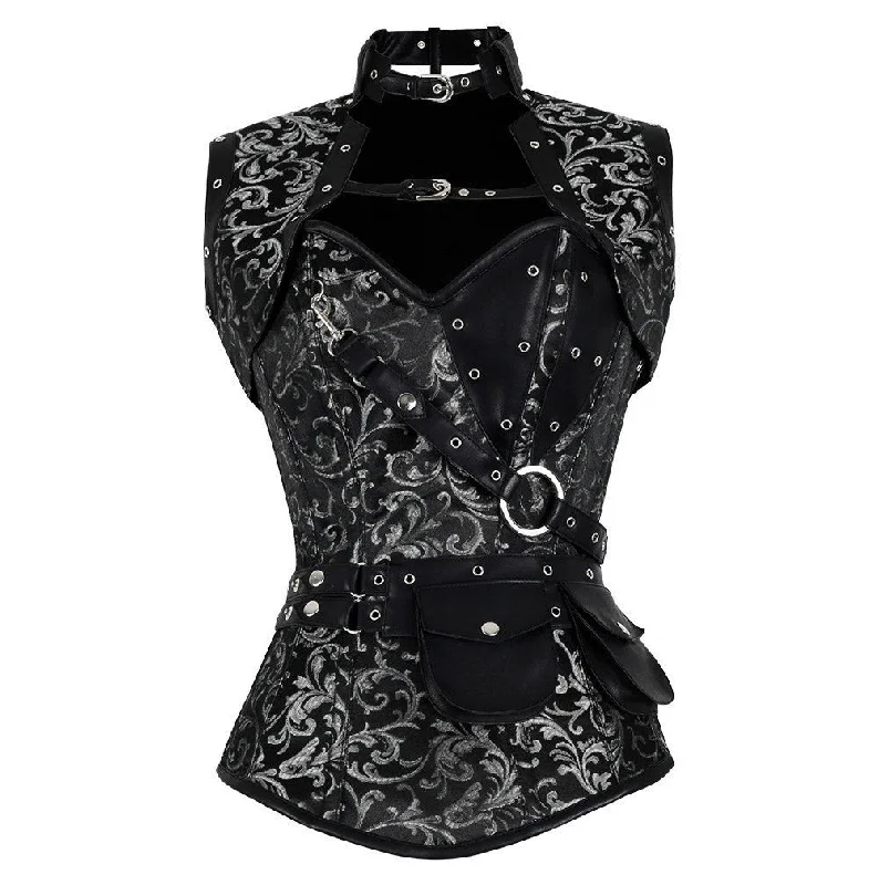 firm-compression bodysuit for jumpsuitsMakenna Steampunk Overbust Corset