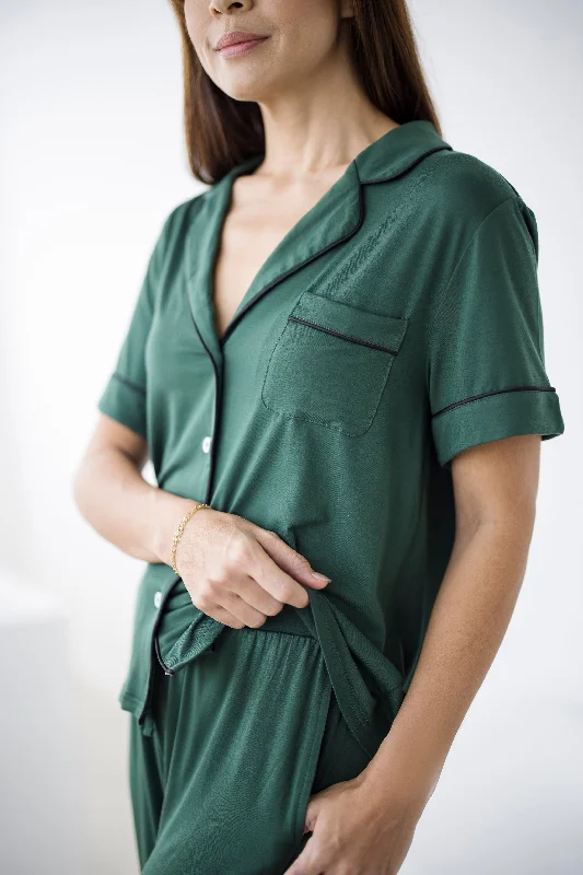 women's pajamas with a comfortable fitSignature (Pants Set) Pyjamas Top in Forest Green