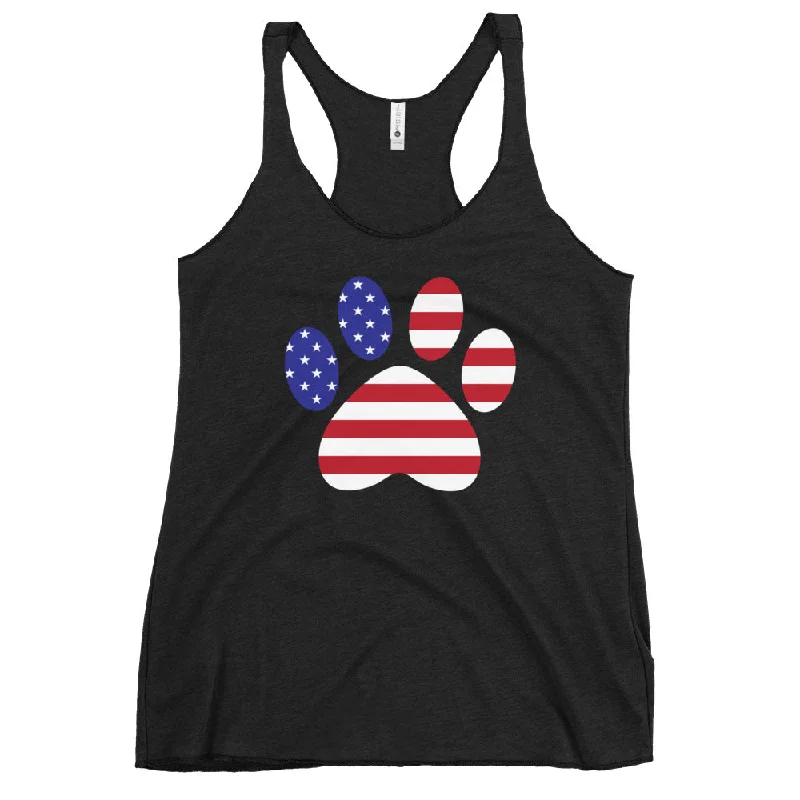 Women's Round-Neck BlousePatriotic Paw Print Tank