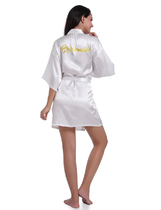 women's pajamas designed for those who believe in sweet dreams and cozy nights.Satin back Rhinestone Bridesmaid robe