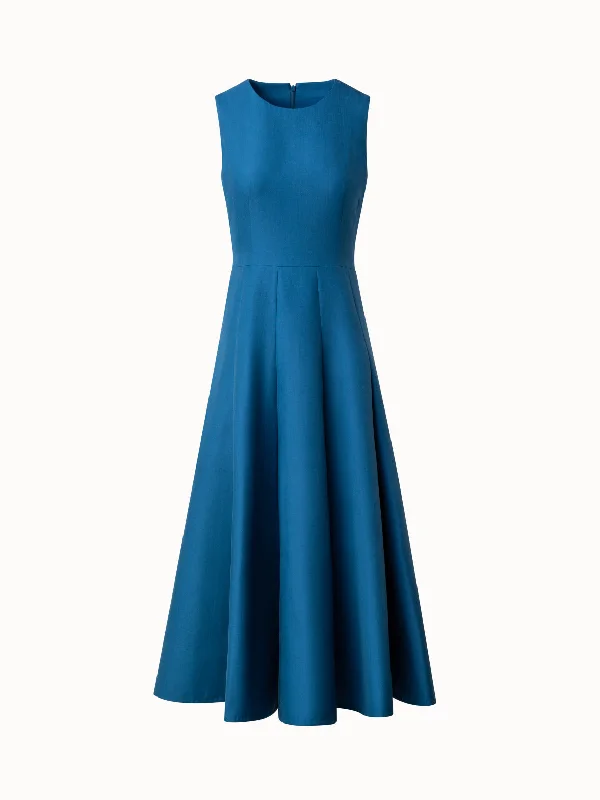 Women's Wide-Neck DressesSleeveless Fit & Flare Midi Dress