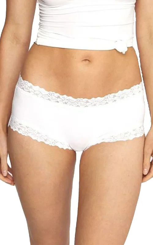 women's underwear with built-in shapewearJockey 94% Cotton Underwear Boyleg in White Parisienne