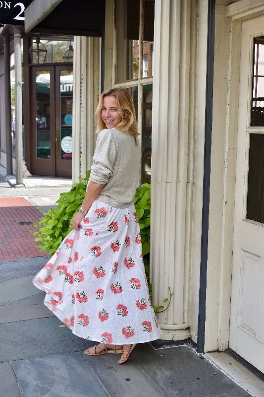 Women's Linen SkirtsFiona Midi Skirt Poppy Floral Final Sale