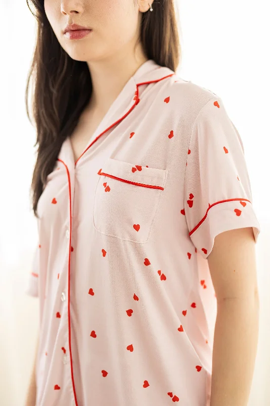 women's pajamas for campingSignature Pyjamas Shirt in Hearts