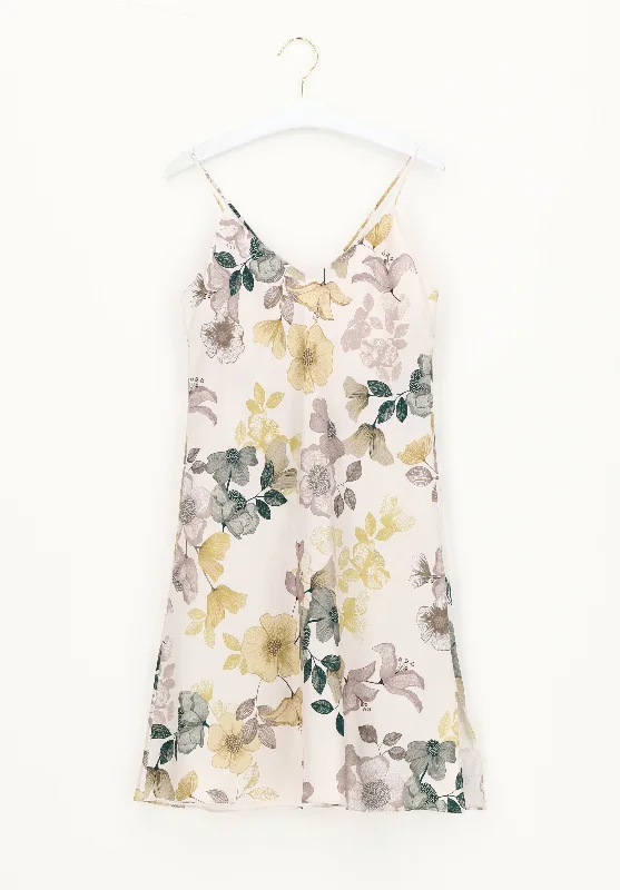 floral print women's pajamasLuna di Seta Chemise Winter Flowers