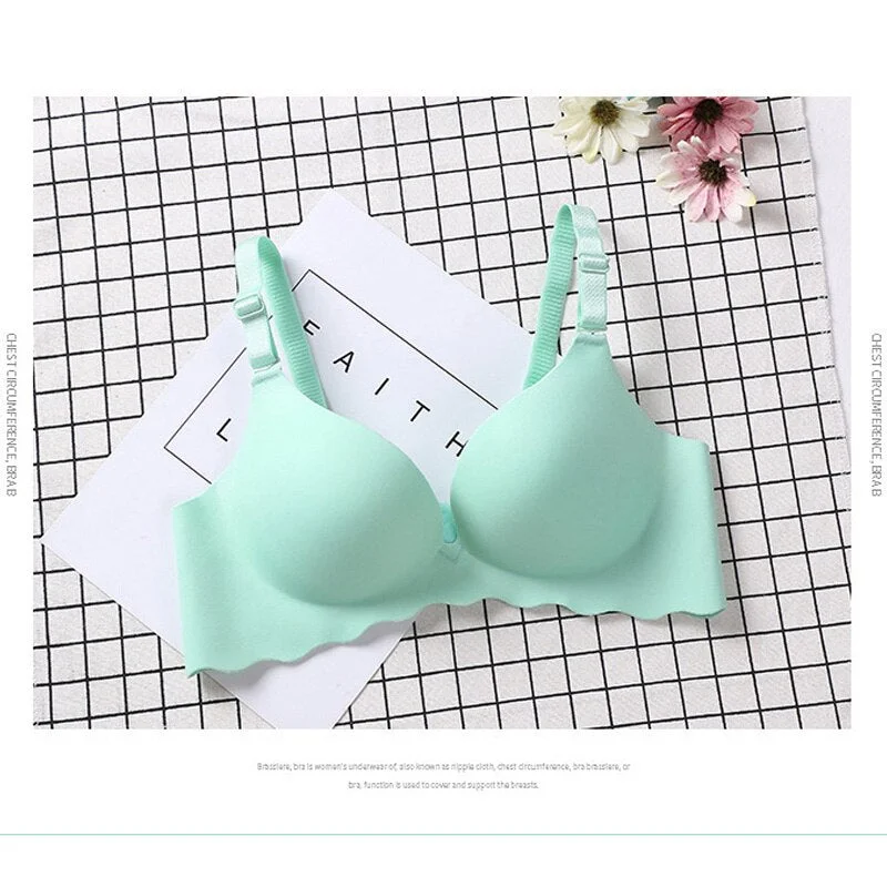 strapless bra with silicone stripsSeamless Push Up Bras for A B C cup No wire Plunge Brassiere for Women Lovely Classic