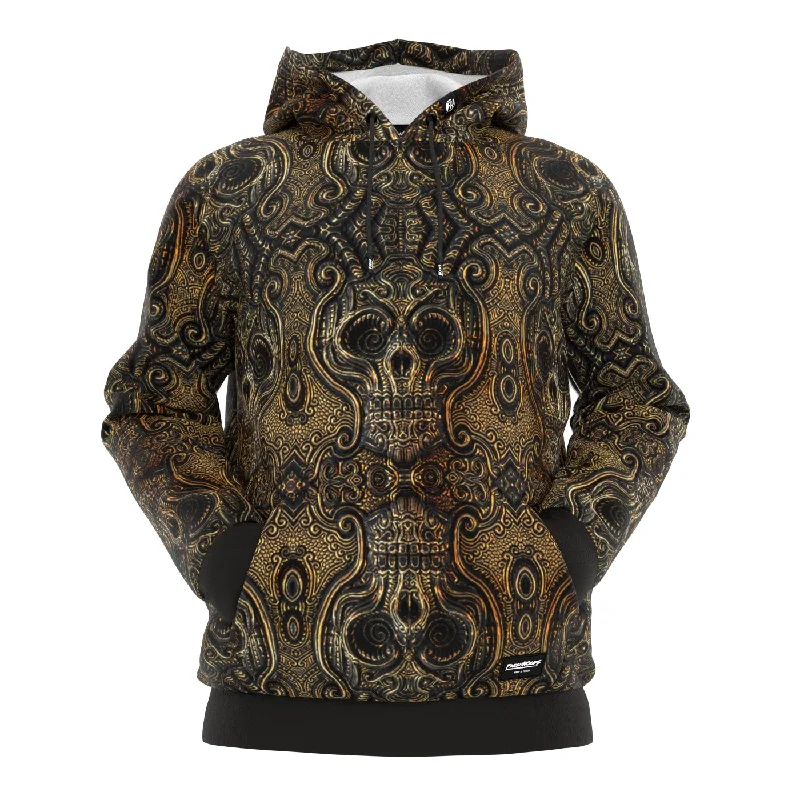 Women's Hooded Sweatshirts with Straight WaistAncient Skull Totem Hoodie