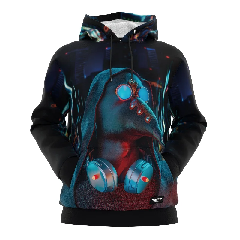 Women's Hooded Sweatshirts with Snap ButtonsCrowtunes Hoodie