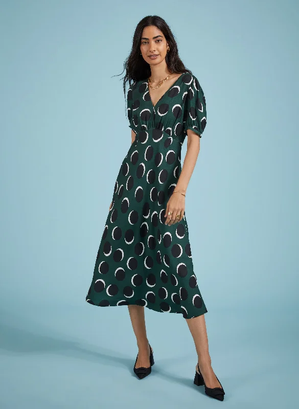 Women's Boat-Back DressesKaydence Printed Midi Tea Dress with Livaeco