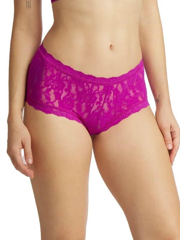 floral print thong panties for a playful lookSignature Lace Boyshort Countess Pink