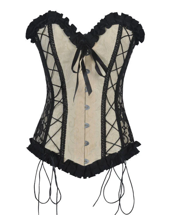 body shaper with lace trim for a touch of luxuryKacie Longline Overbust Corset