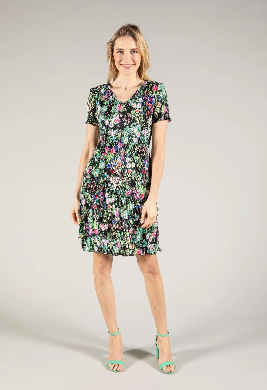 Women's Lace ShortsFloral Print Plisse Print Dress