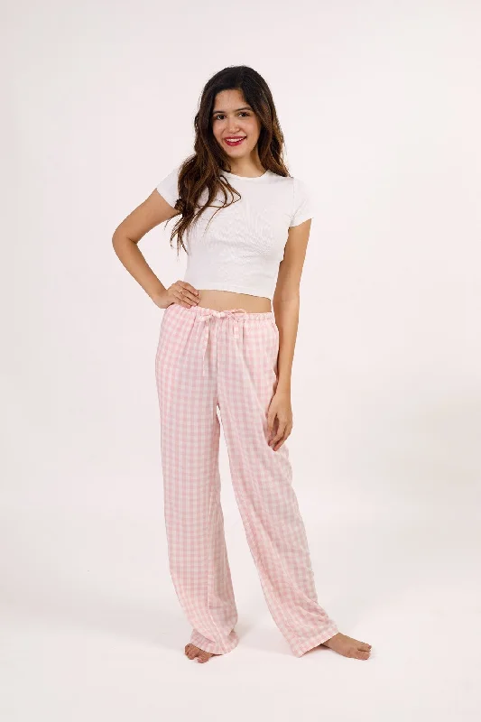 women's pajamas with a touch of whimsical funCandy Checked Pink Ultra-soft Cotton Women's Pajama