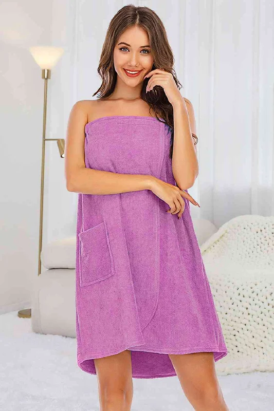 plus-size women's pajama pantsStrapless Robe with pocket