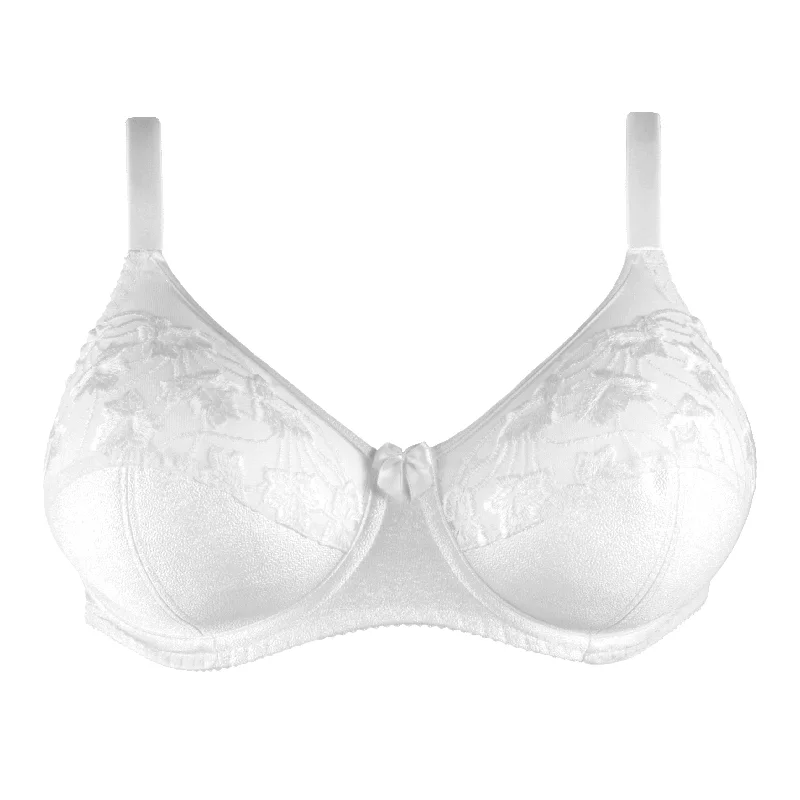 seamless bra for sensitive skin3102 Cascade Full Cup Bra in Pearl or White