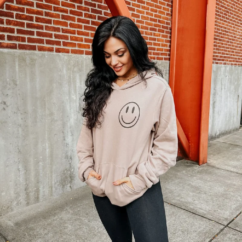 Women's Hooded Sweatshirts with Satin LiningCorner Smiley Hoodie