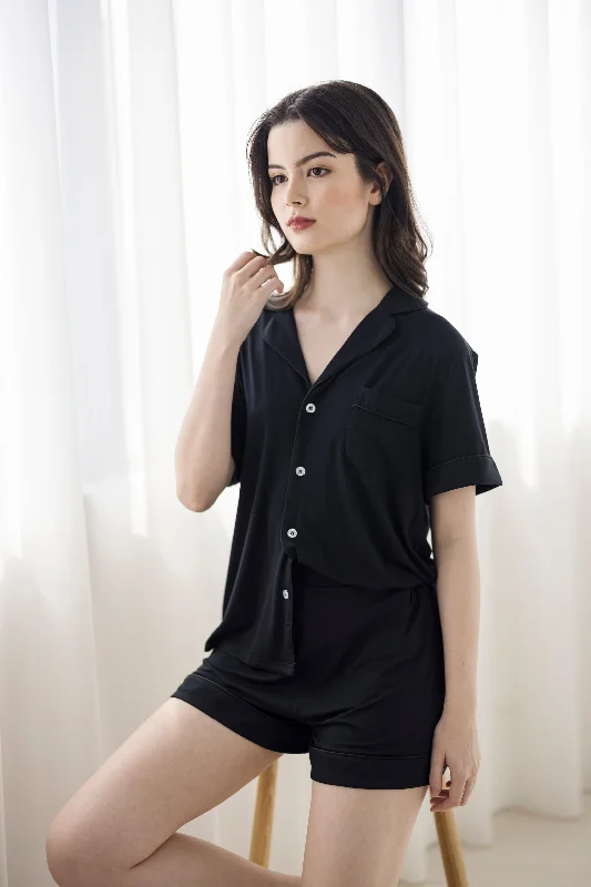 women's pajamas with a blend of comfort, style, and functionalitySignature Pyjamas Shirt in Noir