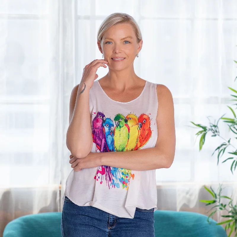 Women's Blouse with V-Shaped HemBirds of a Feather Tank Top