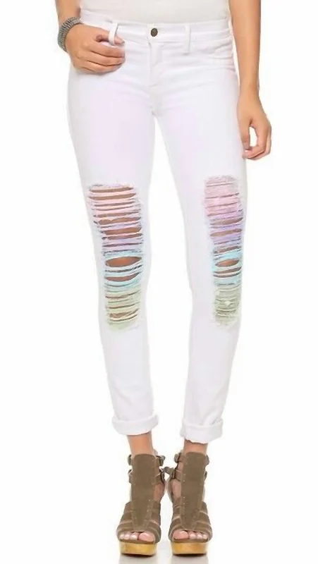 Women's Jodhpurs with Mandarin CollarWildfox Marianne Starbuster Mid Rise Skinny Jeans In Multicolor