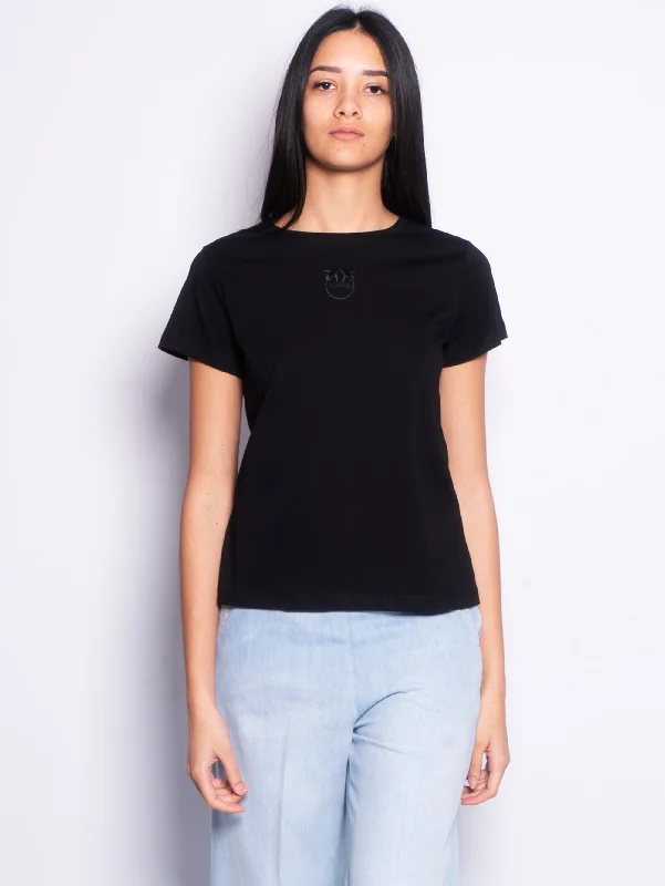 Women's Blouse with High CollarT-shirt con Stampa Mini Logo Nero