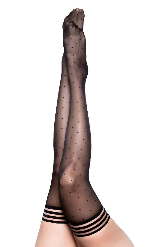 wire-free contour braAlly - Polka Dot Thigh High - Size B - Black