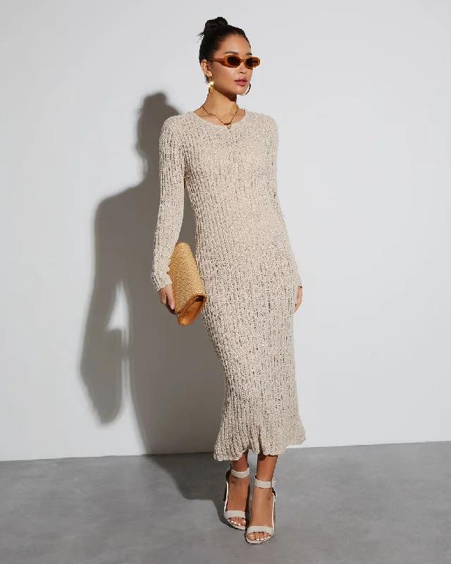 Hailey Crew Neck Bodycon Coverup Midi Dress