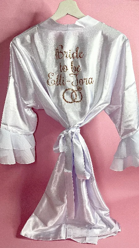 women's pajamas for campingPersonalised Ruffle Robe | White Discontinued Last Chance To Buy