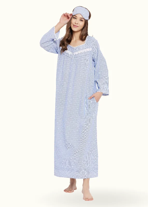 women's pajamas with pockets on the chestZoey Cotton Lace Maxi Dress Gown