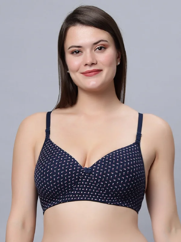 wireless bra with molded cupsICPD-PRINT_ASRTD_NAVY Padded Full Coverage Bra (Pack of 1)