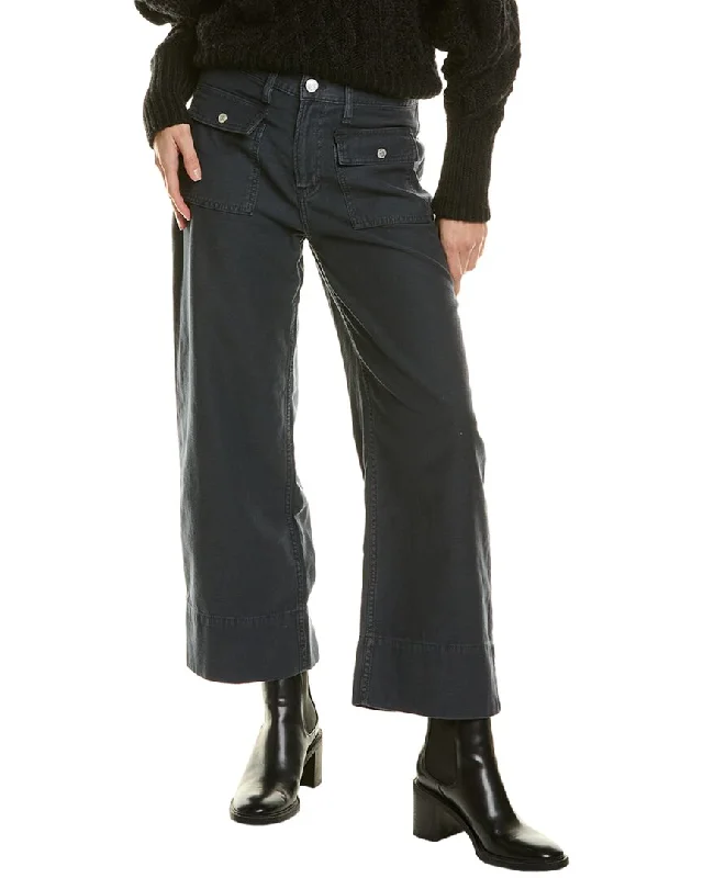 Women's Jodhpurs with Shirt CollarFRAME Denim 70s Washed Navy Crop Straight Jean