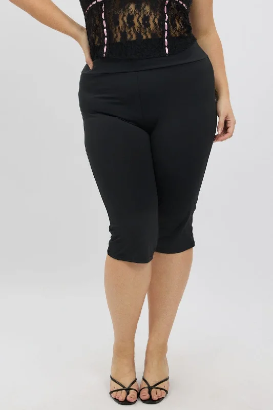 Black Stretch Capri Leggings