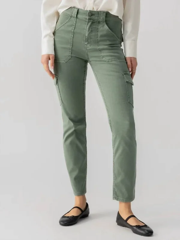 Women's Jodhpurs with Asymmetrical HemSculpted Hayden Standard Rise Cargo Pant In Dark Spruce