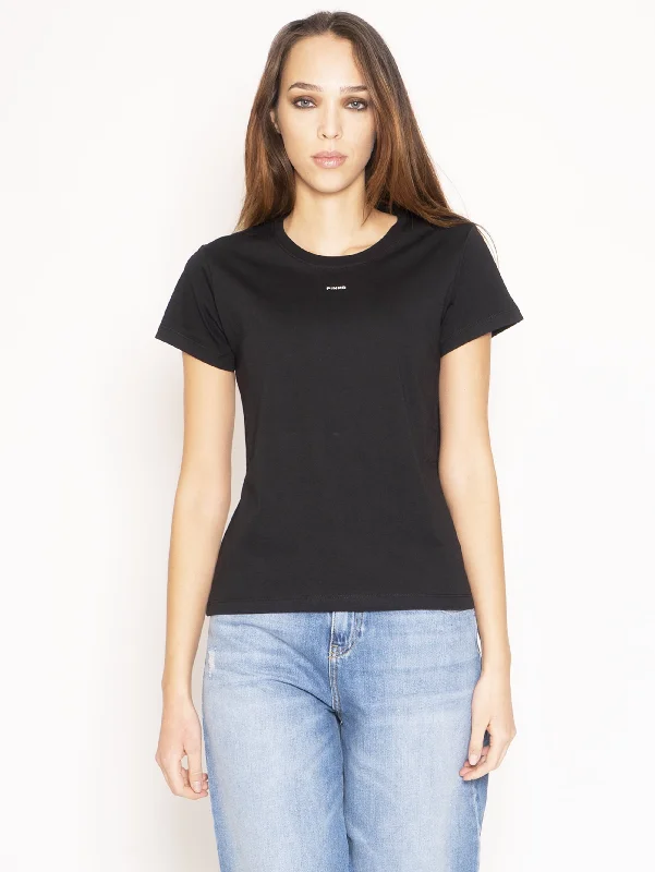 Women's Blouse with PocketsT-Shirt Basico con Micro Stampa Nero