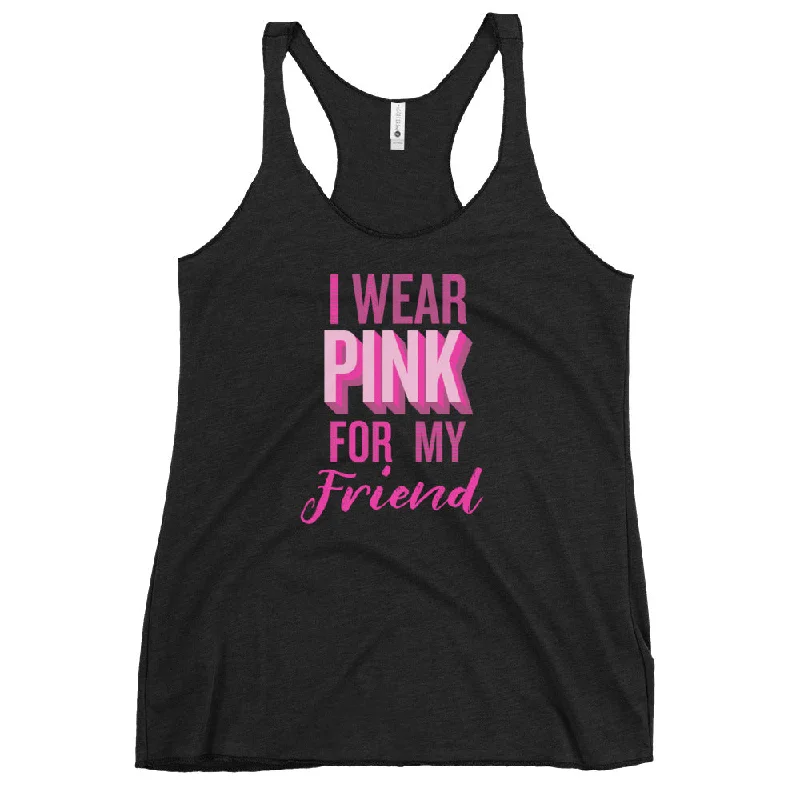 Women's Blouse with Keyhole CollarI Wear Pink For My Friend Tank