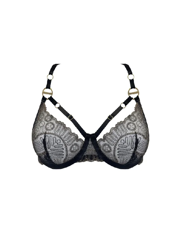 full-coverage bra for large bustsBlack Tierra Balconette Bra