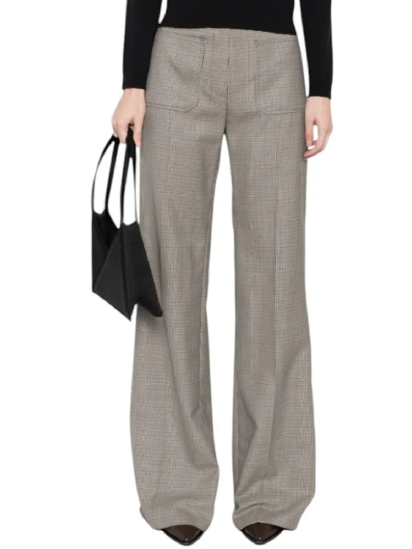 Women's Jodhpurs with Sweetheart CollarChristophe Pants In Brown Houndstooth