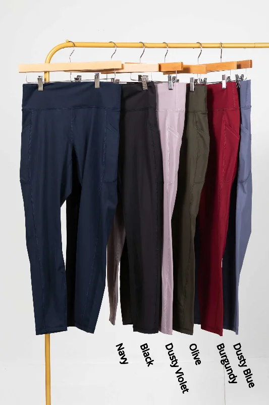 Wide Waistband Leggings With Pocket