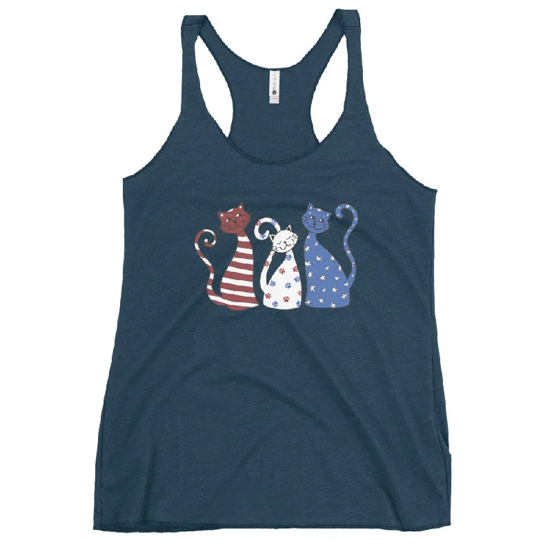 Women's V-Neck BlouseWhimsy Americana Cats Tank