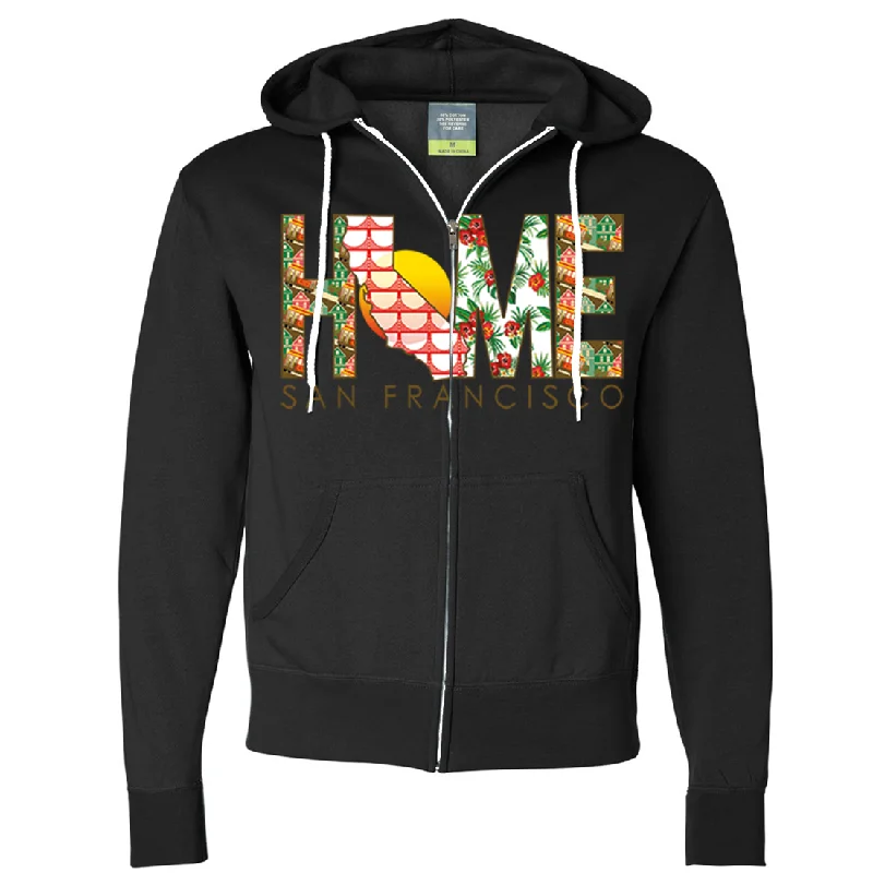 Women's Hooded Sweatshirts with Magnetic ClosureSan Francisco Home Zip-Up Hoodie