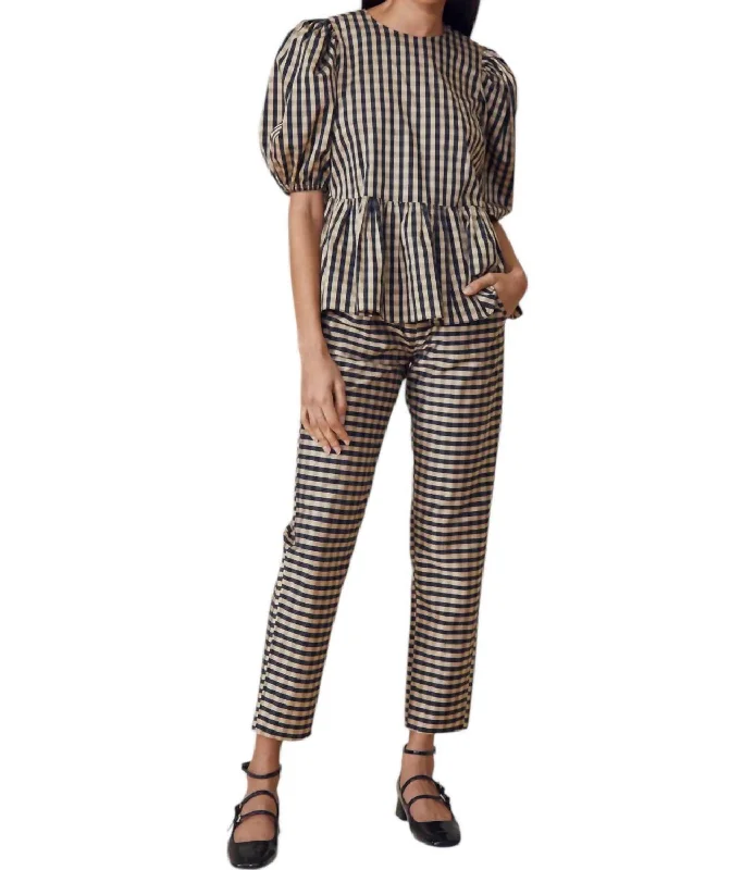 Women's JodhpursBridget Pants In Black & Brown Gingham