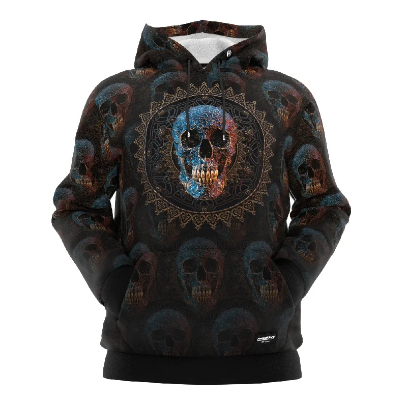 Women's Hooded Sweatshirts with Ombre LiningBronze Skull Hoodie