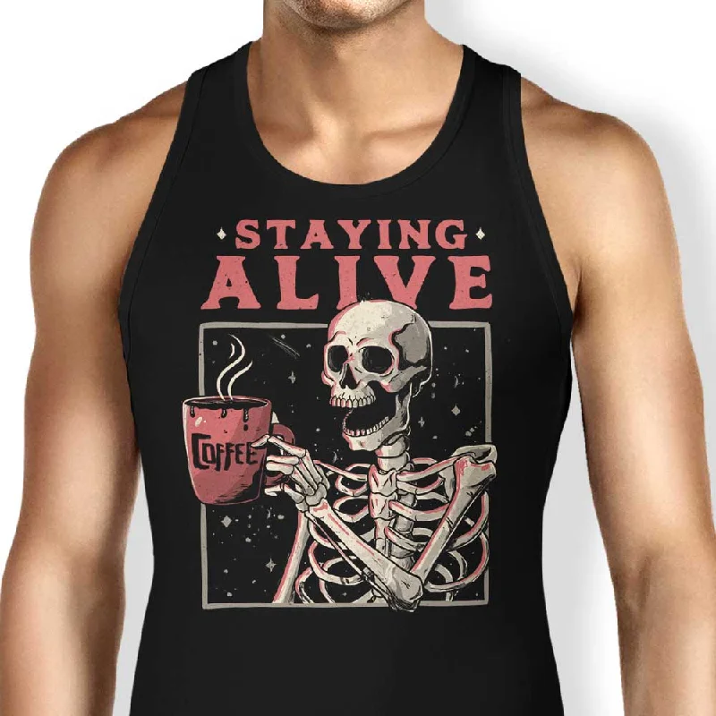 Women's Blouse with V-Shaped CollarStaying Alive - Tank Top